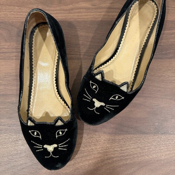 CHARLOTTE OLYMPIA Kitty Flats - Picture 1 of 6